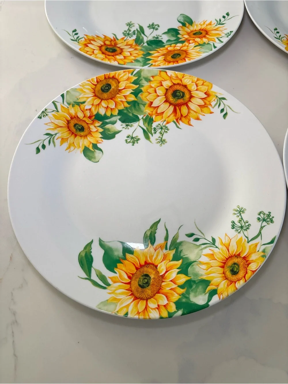 Royal Norfolk Set of 4 Sunflower Dinner Plates 10.5